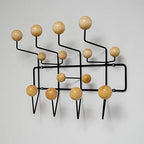 Mod Made Mid Century Modern Bubble Wall Mounted Coat Rack, Wood Color Ball Black Frame - Image 3