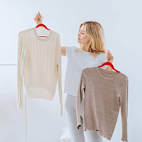DLD Velvet Hangers Non Slip Suit Hangers 50 Pack， Space Saving Clothes Hanger Premium Velvet Non Slip Hanger Ultra Thin Adult Hanger for Coats, 360° Rotating Silver Hook - Image 6