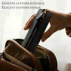 Gexmil Genuine Leather Pen Case, Hand-made Stationery Bag for Work Office - Image 3