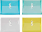 JAM PAPER Plastic Envelopes with Button & String Tie Closure - Index Size - 5 1/2 x 7 1/2 - Assorted Colors - 24/Pack by JAMPaper