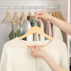 TOPIA HANGER Premium Wooden Hangers 30 Pack, Natural Wood Clothes Hangers, Durable Coat Hanger, 360° Swivel Hook, Non-Slip Shoulder Notches for Strap Dress, Shirt, Pant, Jacket-CT54N30 - Image 6