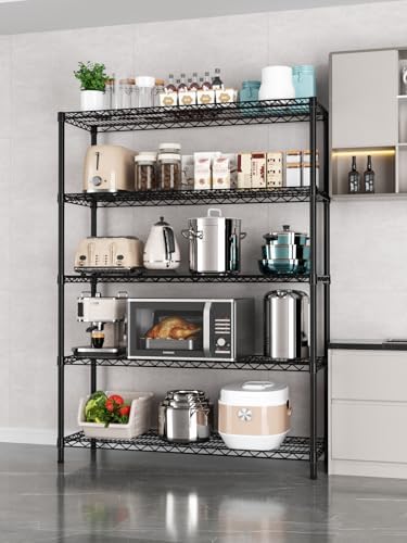 Golpart 5Tier Adjustable Storage Shelves Metal Wire Shelving Standing Shelf - Image 2