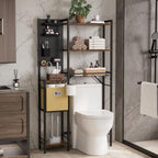 TokeShimi 6-Tier Over the Toilet Storage Rack, Adjustable Wooden Shelf by TokeShimi