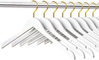 Amber Home 24 Pack White Wooden Coat Hangers with Gold Hook, Suit Hangers by AmberHome