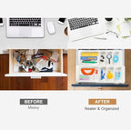 YOOUSOO Expandable Drawer Organizer, 2 PCS Adjustable Drawer Organizer Trays, Drawer Dividers Organizers and Storage For Office Supplies, Pens, Makeup,Utensils, Tools, Flatware and Junks, White - Image 2