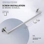 KOKOSIRI 24-Inch Single Towel Bar, Bathroom Kitchen Towel Holder, Wall Mounted SUS304 Stainless Steel Towel Rack, Polished Chrome, B4003CH-L24 - Image 6