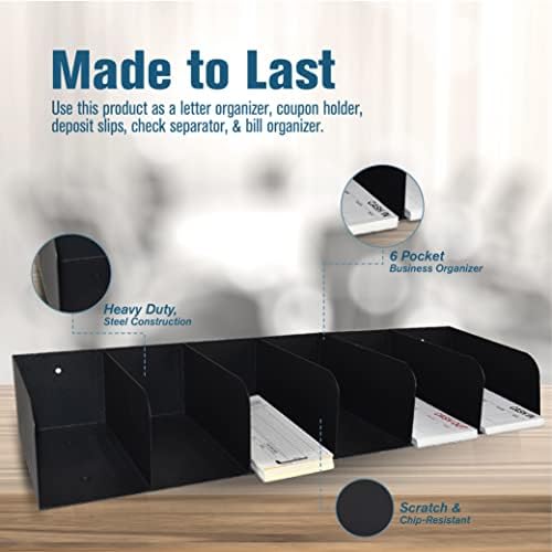 BankSupplies STEELMASTER Steel Document Organizer 6 Pocket Black Powder Coated Finish - Image 6