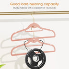 Heavy Duty Velvet Clothing Hangers, 20 Pack Light Pink - Slim Stackable Non-Slip Felt Suit Hangers with 360° Swivel Gold Hook for Dorm & Space Saving, Adult Clothes Hangers - Image 4