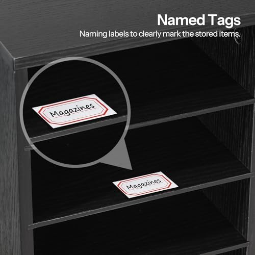 HOOBRO Countertop Mail Sorter, Wooden Literature Organizer, Student Mailbox for Classroom, Desktop Organizer for Office Home School, 12 Compartments Black BK43WF01 - Image 7