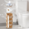 Freestanding Toilet Paper Holder, Idealmax Handmade Rattan Toilet Paper Roll Holder Stand for 4 Mega Rolls for Bathroom Storage by Idealmax