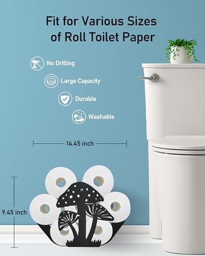 Mushroom Toilet Paper Holder Stand, Decorative Toilet Paper Storage - Image 3