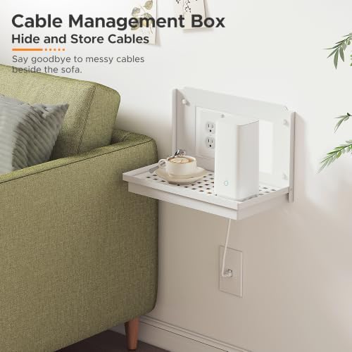 VICSKY 14-inch Router and Modem Shelf with Cable Management Box Wall Mount - Image 4