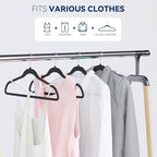 Premium Velvet Hangers 60 Pack, Non Slip Clothes Felt Hanger Heavy Duty for Coat, Premium Slim Space Saving Suit Hangers for Closet Organizer, 360° Rotating Silver Hook - Image 4