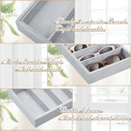 Amylove 4 Pcs Gray Sunglass Organizer Trays 4 Grids Velvet Glasses Holder Jewelry Display Organizer Eyeglasses Storage Box Drawer - Image 3