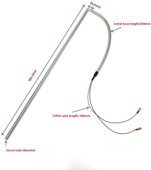 Replacement Cutting Rod for Winholt WHSS-COR-A & Compatible Models | Fits Winholt WHSS-1 Film Wrapping Dispenser 11mm Diameter, 584mm Length, Metal Hose 300mm with Teflon Wire - Image 2