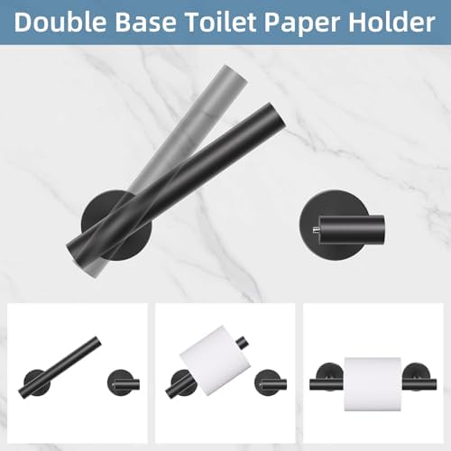 10 Pieces Matte Black Bathroom Hardware Accessories Towel Bar Set Black Towle Racks for Bathroom Wall Mounted Stainless Steel Toilet Paper Holder Towel Holder Kit - Image 5