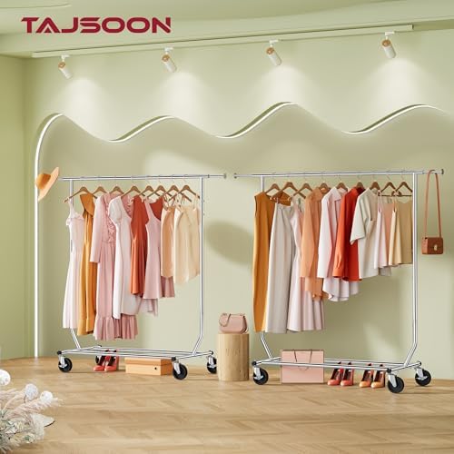Tajsoon Clothing Rack Collapsible, Garment Clothes Rack Heavy Duty, Chrome - Image 5
