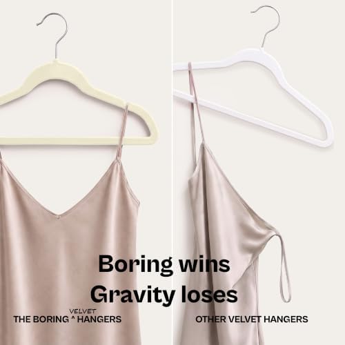66 Pack Ivory Velvet Hangers Non Slip, Felt Hangers - Image 4