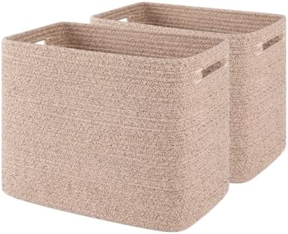 OIAHOMY 2 PACK Tall Storage baskets 30L Collapsible Storage Bins Pure Brown by MasterofSpaceOptimization