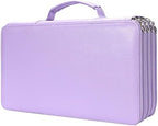 Vomgomfom 300 Slots Marker Case 4-Layer PU Leather, Handle, Purple by Vomgomfom