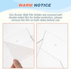 Feifeiya 1 Pcs Clear Acrylic File Holder Wall Mount, 14"x8.3"x2.4" - Image 3