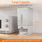 Lifewit Rice Container 29 Lbs, One-Press Dispenser with Measuring Cup 2 Pcs - Image 3