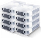 Sintuff 8 Pack Large Boot Storage Boxes with Lids for Tall Boots 20.5" x 11.8" x 4.5" Stackable Clear Plastic Shoe Organizer Container Space-saving Shoe Storage Box for Sneakers and High Heels by Sintuff