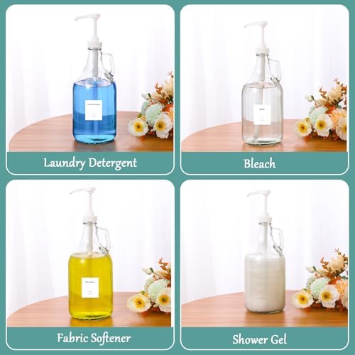 Glass Laundry Detergent Dispenser with Pump, 64OZ Liquid Laundry Soap Dispenser, Fabric Softener Dispenser Bottle for Laundry Room Organization and Storage, 2 Pack - Image 7