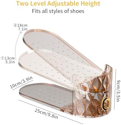 Shoe Slots Organizer, Adjustable 15 Pack Shoe Stacker for Closet Storage, Clear Double Layer Space Saver, Durable and Stackable Shoe Holder for Sneakers Heels and Flat - Image 3