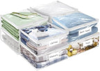 Plastic Storage Bags with Easy-Glide Zipper, Pack of 8, Durable Clear Vinyl Zippered Storage Bags for Clothes Sweaters Comforters Blankets Sheets Bedding (18 x 15 x 4 Inch, Transparent White) by Kikerike