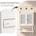AmazerBath Bathroom Wall Cabinets, Bamboo Medicine Cabinets with Towel Bar, Hanging Over The Toilet Storage Cabinet with Adjustable Shelves, Organizer Cabinet for Small Spaces, 8.3x16.5x26.6 Inches - Image 5