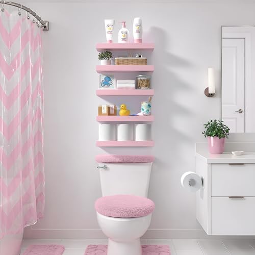 Sorbus 16 Inch Floating Shelves for Wall (2 Pack, Pink) - Image 2
