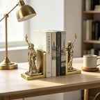 The Statue of Liberty Book Ends, Gold Heavy Duty Non-Slip Bookends - Image 2