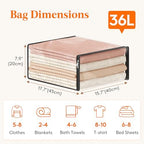 Lifewit 36L Clear Sheet Storage Bags with Zipper 8 Pack, Plastic Sweater Storage Bins for Clothing, Vinyl Foldable Clothes Containers Organizers for Closet, Blankets, Bedding 17.7 x 15.7 x 7.9 Inch - Image 2