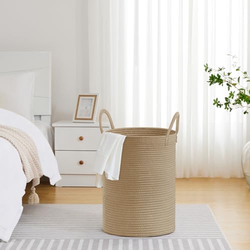 VIPOSCO 72L Tall Woven Laundry Basket Hamper, Jute - Image 4