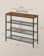 VASAGLE 4-Tier Shoe Rack, 15-20 Pairs, Metal Mesh - Image 5