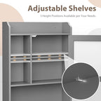 ZENY Over The Toilet Storage Cabinet, Bathroom Organizer with Adjustable Shelf and Double Doors, Freestanding Bathroom Space Saver Toilet Rack (Gray) - Image 4