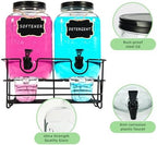 Roetell 2 Sets 1 Gallon Laundry Detergent Dispenser with Stand, Measuring Cup, Glass Laundry Detergent Containr for Laundry Room Organization - Image 4