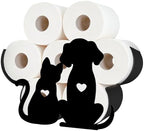 Cat & Dog Toilet Paper Holder Wall Mount/Stand for Extra 8 Rolls by WHIMSTITCH