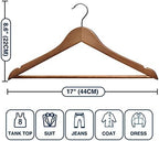 Wood Hangers - 60 Pack Solid Shirt Hangers, Heavy Duty & Slim Wooden Hangers, for Suit, Coat, Jacket, Pants (Walnut) - Image 7
