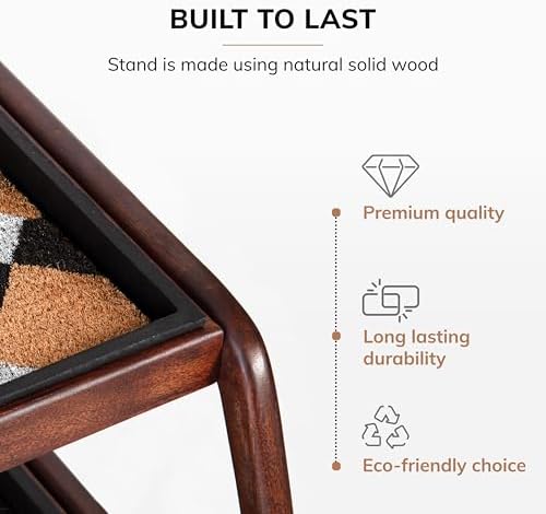 Anji Mountain Heavy Duty Waterproof Wooden Shoe Storage Mat Organizer/Boot Storage Tray Multi Use for Entryway with Coir, Tan and Ivory Insert, 2 Tier, Fits 4 Pair (26.5" Wide) - Image 3