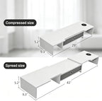 LAPTAIN Dual Monitor Stand Riser with Drawer, Adjustable Desk Organizer - Image 2