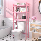 Homykic Over The Toilet Storage, 3-Tier Bamboo Bathroom Shelf, Pink - Image 2