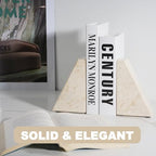 Marble Book Ends Decorative, Unique Bookends for Shelves, Bookends to Hold Heavy Books, Durable Book Holder Stopper for Home Office Desk Bookshelf Decoration, Turkey Natural Marble, Set of 2 - Image 5