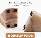 Marble Bookend for Heavy Books, Decorative Bookends for Shelves, Durable and Heavy-Duty Book End for Hardback Book & CDS, Unique Stopper & Holder, Mexico Onyx, Set of 2 - Image 5