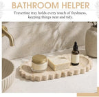 Hushee Travertine Vanity Tray with Scalloped Pattern Edge, 12"x6" - Image 3