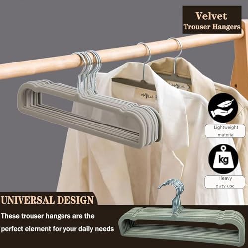 20 Pack Velvet Pants Hangers for Closet Space Saving, Thin Hanger (Black) - Image 6
