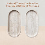 Oval Travertine Tray 4.8 in x 9.8 in for Bathroom Dresser Countertop Organizer, Natural Marble Vanity Tray for Perfume, Candles, Ring, Decorative Jewelry Dish - Image 4