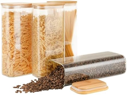 D2scrma 71oz/2.2Qt Rectangle Glass Storage Containers with Lids 4-Pack by Delicatedtoservicecustomer