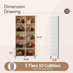 Purse Organizer for Closet, Handbag Storage, Brown 5-Tier 10-Cubby - Image 5